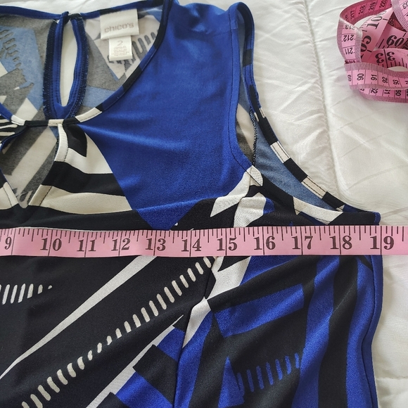 Chico's Graphic Design Stretch Maxi Dress Sx Chico's 2 (L) - Picture 10 of 10